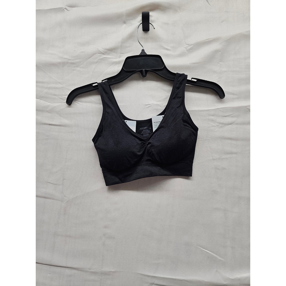 Jockey Generation Microfiber Stretch Bralette Black Crop‎ Top 005701/001 Small